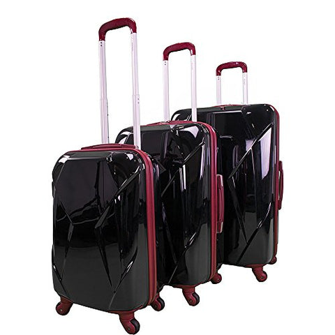 Chariot Antonio 3 Piece Hardside Spinner Luggage Set (Black)