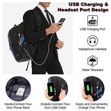 Travel Laptop Backpack Waterproof Anti Theft Backpack with Lock and USB Charging Port Large 17-17.3 Inch Computer Business Backpack for Men Women School College Backpack Blue