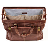 Boconi Bryant Safari Bag in Antiqued Mahogany w/Houndstooth