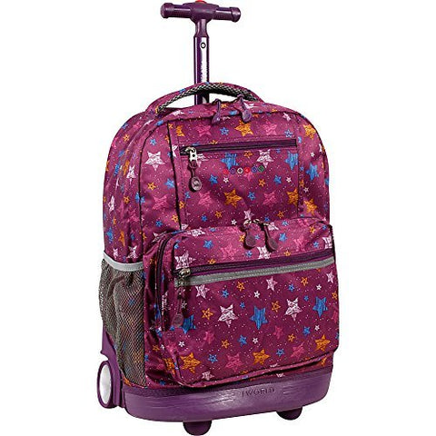 J World New York Sunset Rolling Backpack (Star Purple)