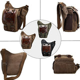 Chikencall Mens Boys Vintage Canvas Bags Retro Casual Shoulder Bag Leather Single Shoulder Cross