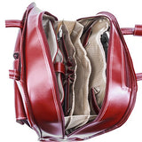 McKlein, L Series, Davis, Top Grain Cowhide Leather with Faux Leather Trim, 15" Leather Wheeled Ladies' Laptop Briefcase, Red (96186A)
