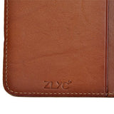 Zlyc Vintage Vegetable Tanned Leather Travel Passport Holder Case Cover Wallet (Brown)