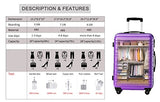 Luggage Set 3 Piece Set Suitcase Set Spinner Hard Shell Lightweight (Purple)