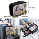 Travel Bags Bottles Wine And Grapes On The Table Watercolor Portable Foldable Hot Trolley Handle