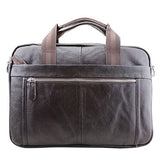 ABage Men's Leather Briefcase Shoulder Business Laptop Messenger Bags Tote Coffee