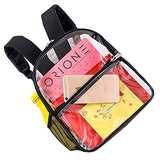 Clear Backpack Mini Stadium Approved, Cute Soft Shoulder Strap Waterproof lightweight Transparent See Through Backpack Small for Work, Travel, Concert, Beach & Sport Events(Black)