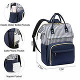 Laptop Backpack for Women Work Laptop Bag Stylish Teacher Backpack Business Computer Bags College Laptop Bookbag, Stripe-Navy