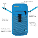Defway Neck Travel Wallet RFID Passport Holder Waterproof Stash Pouch Blue