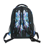Backpack Travel Universe Wolf Space Galaxy School Bookbags Shoulder Laptop Daypack College Bag