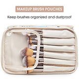 Travel Makeup Bag Large Cosmetic Bag Make up Case Organizer for Women and Girls (Large, Blue Leaf)