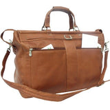 Piel Leather Carpet Bag With Pockets, Chocolate, One Size