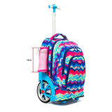 Hcc& Oversized Load Rolling School Backpack Unisex Usb Rechargeable Rolling Backpack -