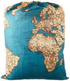 Kikkerland Travel-Size Laundry Bag, World Map