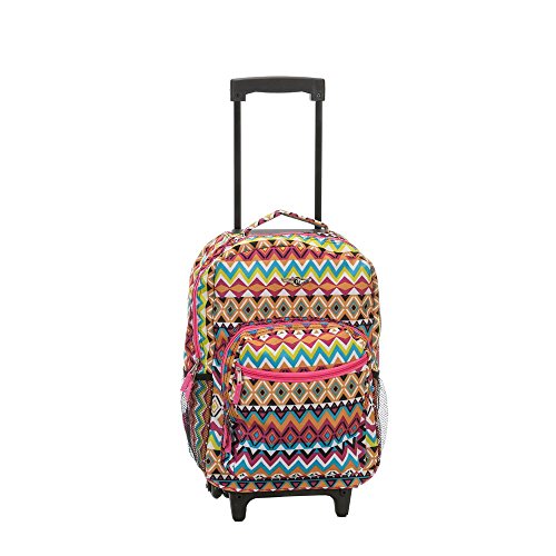Rockland Luggage 17 Inch Rolling Backpack, Tribal