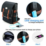 Modoker Vintage Laptop Backpack for Women Men,School College Backpack with USB Charging Port Fashion Backpack Fits 15 inch Notebook, Bookbag Black