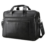 Polare Men'S Real Soft Napa Leather 17'' Briefcase Laptop Business Bag Black