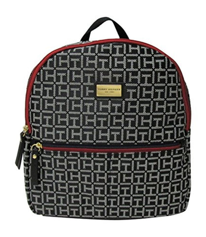 Tommy Hilfiger Women's Small Backpack Monogram Logo TH (Black)