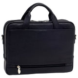 McKlein, S Series, BRONZEVILLE, Pebble Grain Calfskin Leather, 15" Leather Medium Laptop Briefcase, Black (15485)