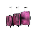 Chariot Houndstood 3-Pc Hardside Lite Expandable Spinner Luggage Set, Fuchsia Black, One Size