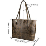 Womens Vintage Leather Tote Bag Shoulder Sling Laptop Bag Handle Satchel Coffee