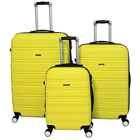 World Traveler Regis Hardside Expandable Spinner Luggage Set, Yellow