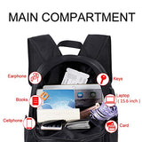 Unisex Anti-Theft Travel Backpack, Waterproof School Backpacks with USB Charging Port Business