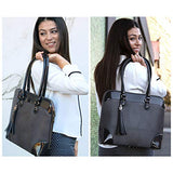 BFB Laptop Totes for Women – 13 Inch Laptop Shoulder Bag – Designer Handmade Handbag - Quality That’s Made to Last – Charcoal Gray