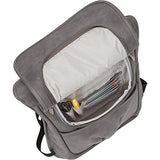 Piel Leather Slim Laptop Flap Backpack, Charcoal, One Size