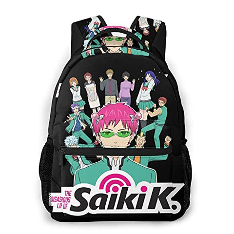 The Disastrous Life Of Saiki K Casual Backpack Computer Shoulders Bag Cool Lightweight Hiking Backpack Bookbags