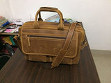 Devil Hunter 18 Inch Vintage Buffalo Leather Messenger Satchel Laptop Briefcase Men'S Bag Crazy