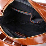 Saierlong Ladies Designer Womens Black Genuine Leather Daily Casual Backpack