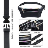 iAbler Holographic Fanny Pack for Women and Men Metallic 80s Shiny Fanny Packs with Adjustable Belt
