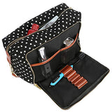 BAOSHA XS-04 Canvas Travel Toiletry Bag Shaving Dopp Case Kit for Women and ladies (BK DOT)