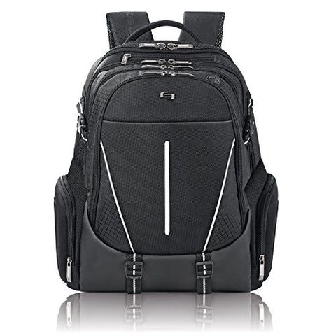 Solo Rival 17.3 Inch Laptop Backpack With Hardshell Side Pockets, Black