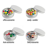 Wobe 40 Pack 1 oz Aluminum Round Tin Cans Screw Top Lip Balm Tin Containers Bottle with Screw Thread Lid Metal 30ml for Store Spices Candies Tea Pills Crafts Gift Giving