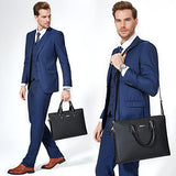 Bostanten Leather Lawyers Briefcase Shoulder Laptop Business Slim Bags For Men & Women Black