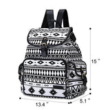 ECOSUSI Backpack Cute School College Casual Daypack Canvas Bookbag for Teens Girls, Black