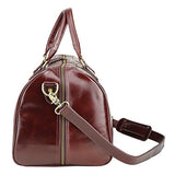 Polare 21" Real Italian Leather Weekender Travel Overnight Luggage Duffel Bag