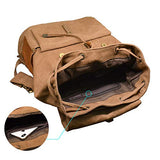 Smart ZZ Canvas Vintage Leather Backpack - Unisex Casual Travel Rucksack Satchel, Larger