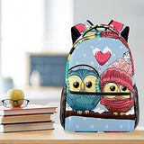 LORVIES Cute Owls Love Lightweight School Classic Backpack Travel Rucksack for Girls Women Kids Teens