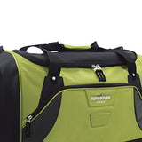 TPRC 21" "Adventure" Rolling Duffel Constructed with Honeycomb Designed RIP-STOP Material Includes Dual Side Pockets and Front Accessory Pocket, Green Color Option