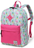 Preschool Girls Backpack,VASCHY Little Girls Backpacks for Toddler with Chest Strap Cute Pineapple Flamingos