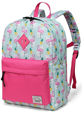 Preschool Girls Backpack,VASCHY Little Girls Backpacks for Toddler with Chest Strap Cute Pineapple Flamingos