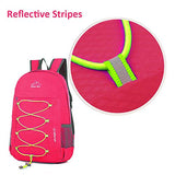 CLEVER BEES Outdoor Water Resistant Hiking Backpack, Fuchsia