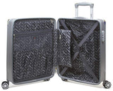 Dejuno Moda Scratch Resistant 3-Piece Hardside Spinner Luggage Set-Silver