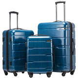 Coolife Luggage Expandable 3 Piece Sets PC+ABS Spinner Suitcase 20 inch 24 inch 28 inch