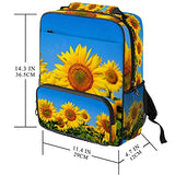 LORVIES Yellow Sunflowers in the Field School Bag for Student Bookbag Women Travel Backpack Casual Daypack Travel Hiking Camping