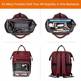 Laptop Backpack for Women Fashion Travel Bags Business Computer Purse Work Bag with USB Port, Wine Red