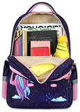 CAMTOP Girls Backpack for School, Girls Backpack with Lunch Box Kids BookBag Set for Elementary Middle School (y058-3/Cloud Rainbow)